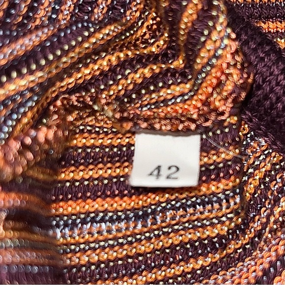 Missoni Multicolor Crochet Trim Tie Detail Sweater